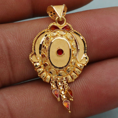 22 Karat Echtgold-Anhänger mit Punze, 3,6 cm, für Papa, Schmuck als Geschenk zum chinesischen Neujahr 