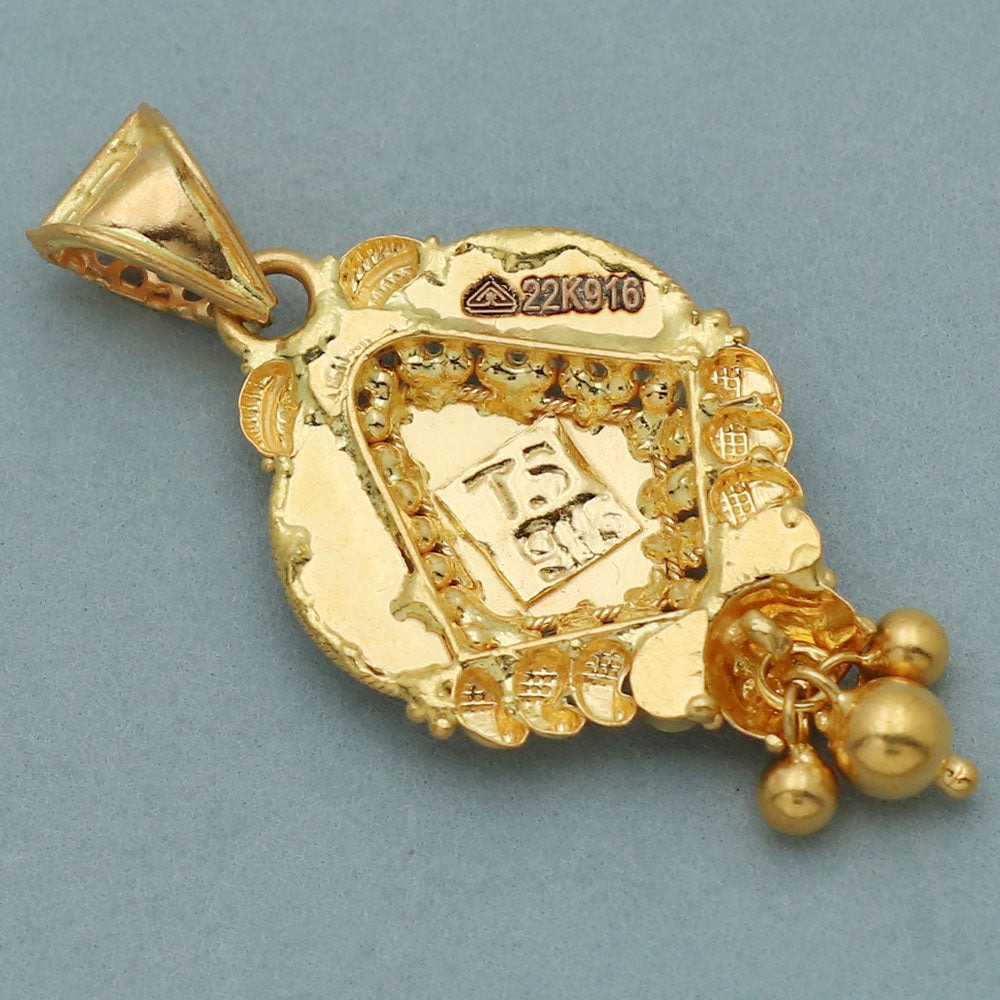 Colgante de oro brillante de 3,2 cm con sello bis 916 para suegro, regalo del día de San Patricio, joyería 