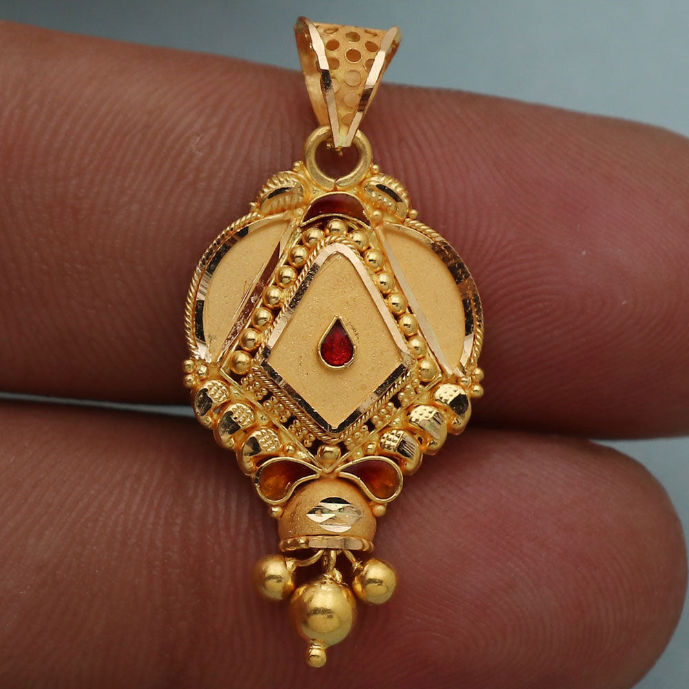 Colgante de oro brillante de 3,2 cm con sello bis 916 para suegro, regalo del día de San Patricio, joyería 