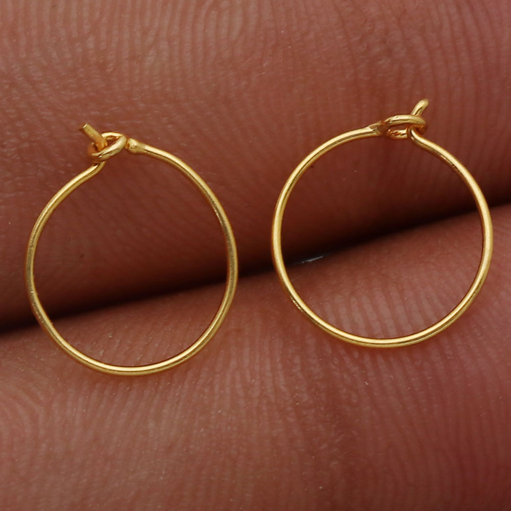 22cts print yellow gold 1.1 cm hoop earring for great grand niece bridal shower gift jewelry