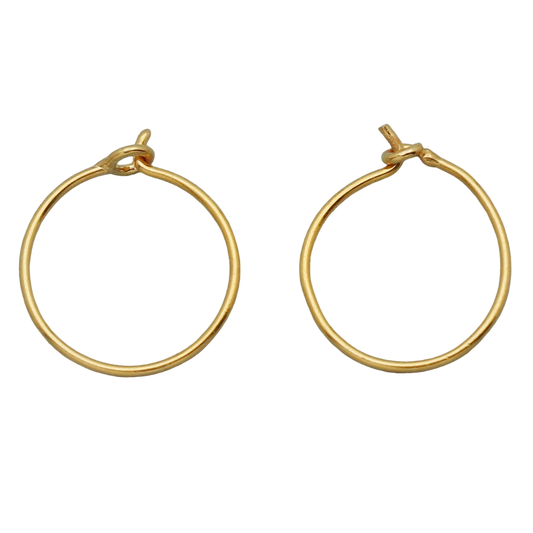 22cts print yellow gold 1.1 cm hoop earring for great grand niece bridal shower gift jewelry