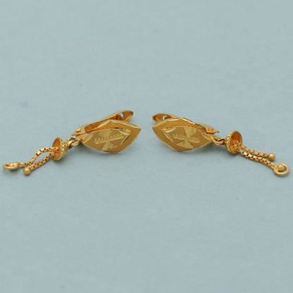 22 carat hallmark golden gold 3 cm stud earring for grand mother chinese new year gift jewelry