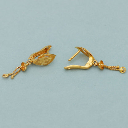 22 carat hallmark golden gold 3 cm stud earring for grand mother chinese new year gift jewelry