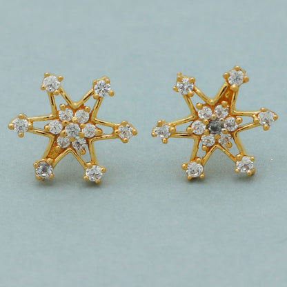 22k stamp hallmark gold 1.2 cm stud earring for great grand mother christmas gift jewelry