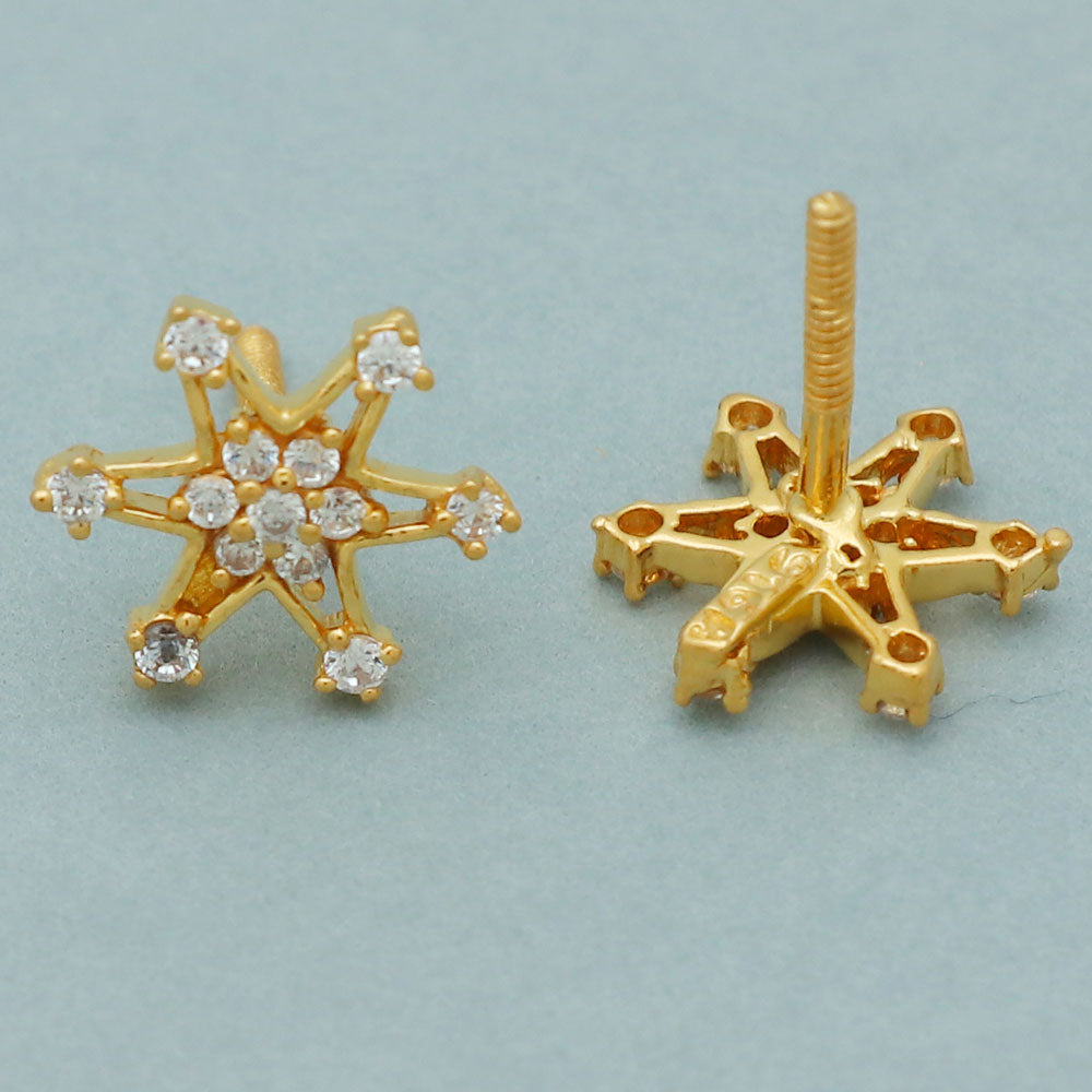 22k stamp hallmark gold 1.2 cm stud earring for great grand mother christmas gift jewelry