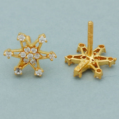 22k stamp hallmark gold 1.2 cm stud earring for great grand mother christmas gift jewelry