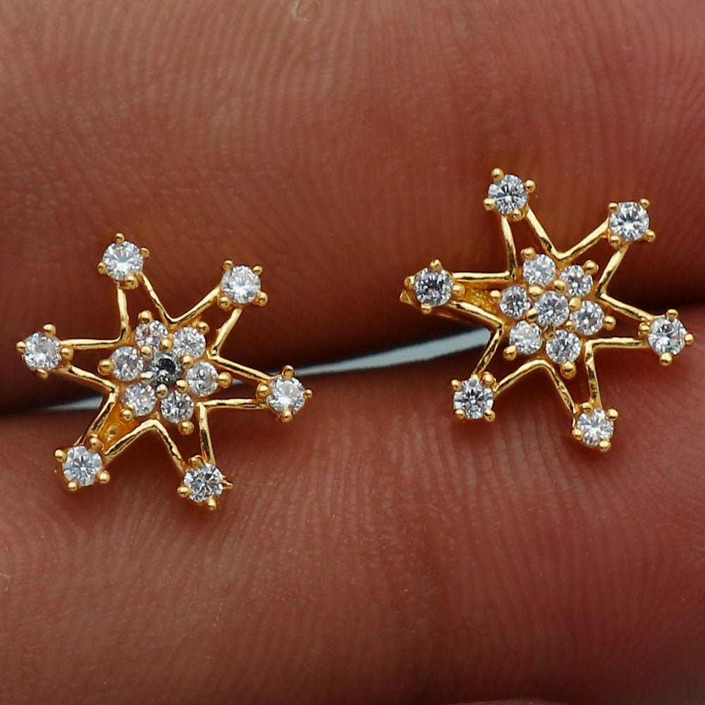 22k stamp hallmark gold 1.2 cm stud earring for great grand mother christmas gift jewelry