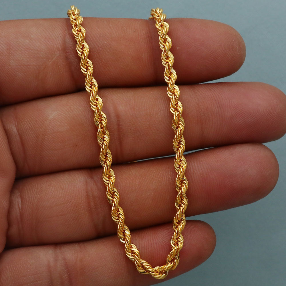 Cadena de collar de 24" de oro con sello de 22 quilates que supera a las demás para tías, regalo de joyería de buena suerte 