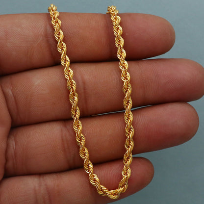 Cadena de collar de 24" de oro con sello de 22 quilates que supera a las demás para tías, regalo de joyería de buena suerte 