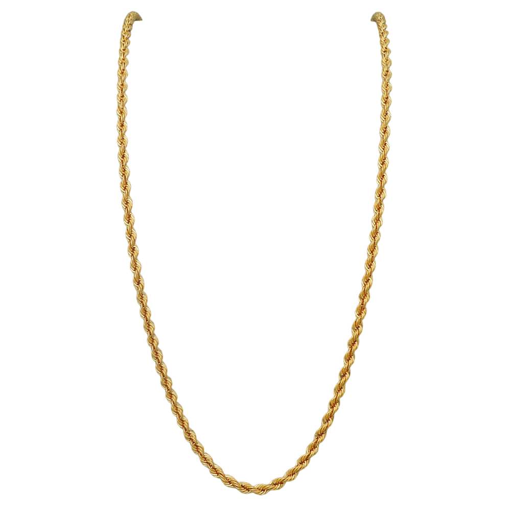 Cadena de collar de 24" de oro con sello de 22 quilates que supera a las demás para tías, regalo de joyería de buena suerte 