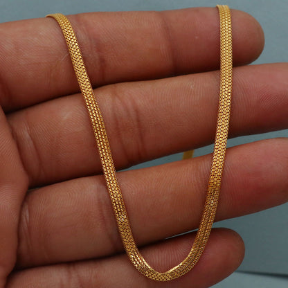 Cadena de collar de oro brillante de 22 quilates de 22,5" para inauguración de la casa de la bisnieta, regalo de joyería 