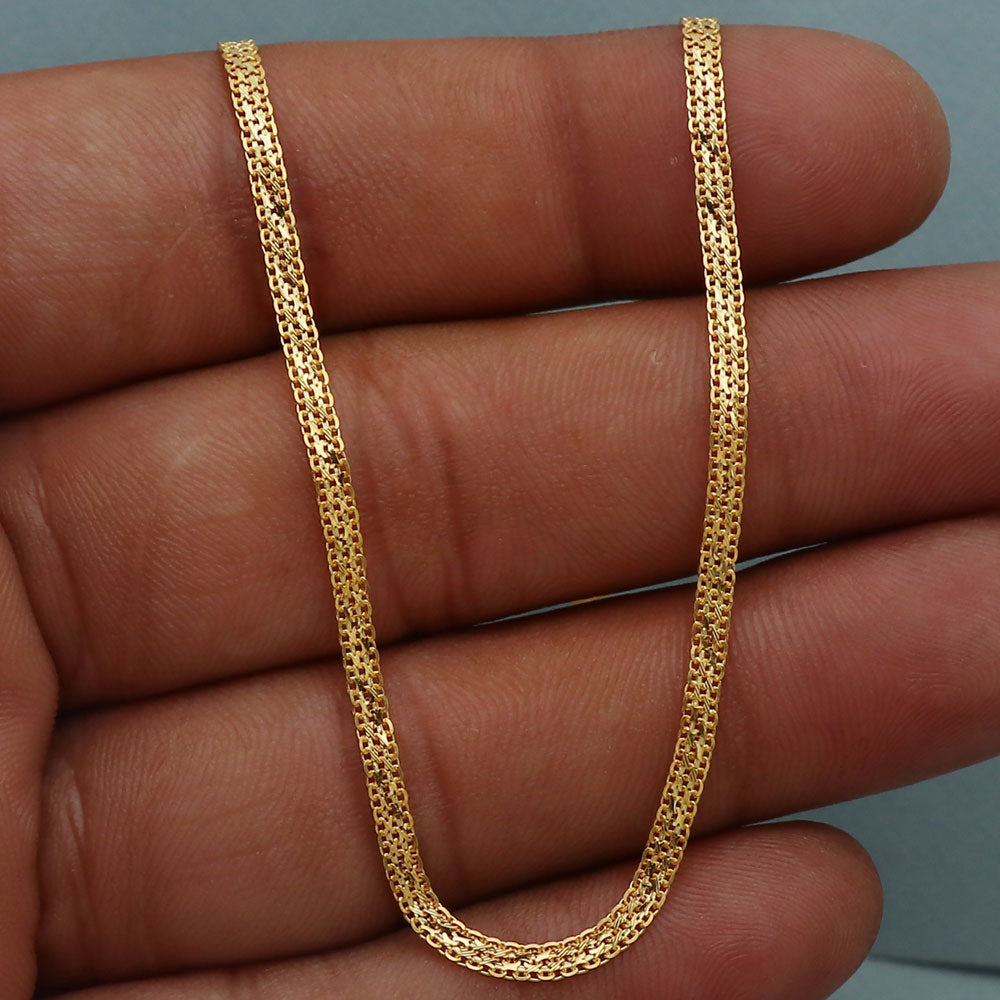 22 Karat glänzendes Gold mit Punze, 45,7 cm lange Halskette für Halbtochter, Liebesgeschenk, Schmuck 