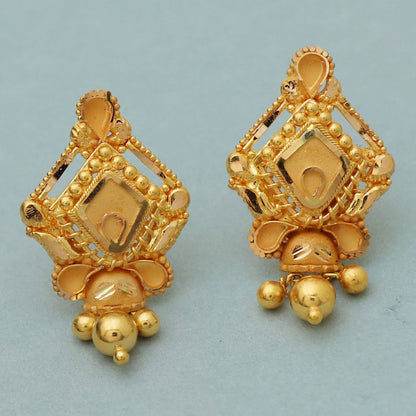 22 carat stamp dubai gold 2.5 cm stud earring for women thanksgiving gift jewelry