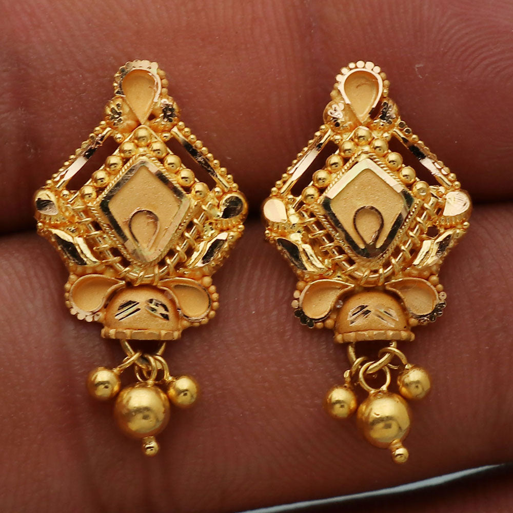 22 carat stamp dubai gold 2.5 cm stud earring for women thanksgiving gift jewelry