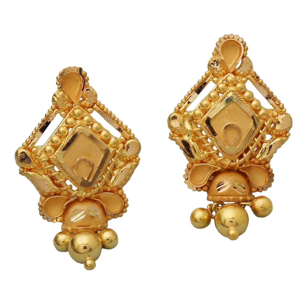 22 carat stamp dubai gold 2.5 cm stud earring for women thanksgiving gift jewelry