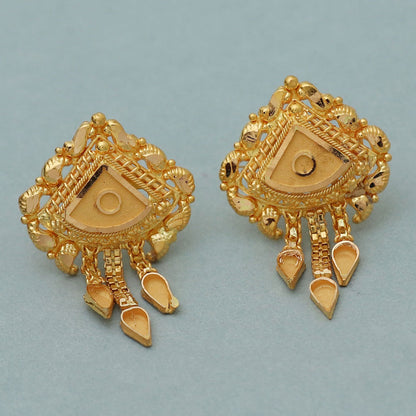 22 karat seal strong gold 2.4 cm stud earring for niece christmas eve gift jewelry