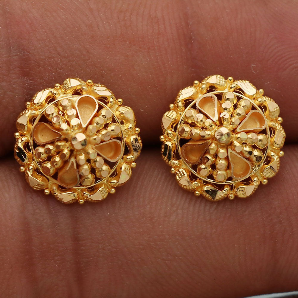 22cts hallmark magnificent gold 1.4 cm stud earring for half mother presidents day gift jewelry