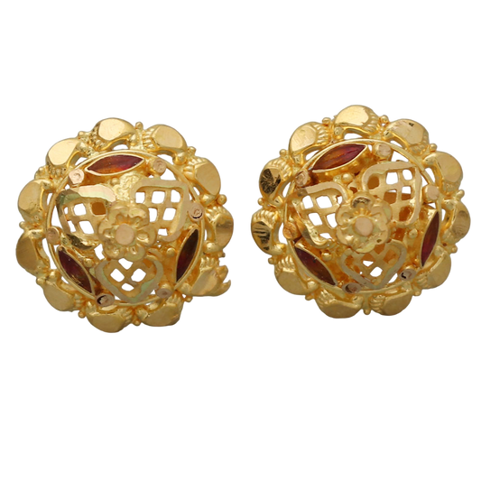 22cts seal sparkle gold 1.3 cm stud earring for grand daughter congratulations gift jewelry