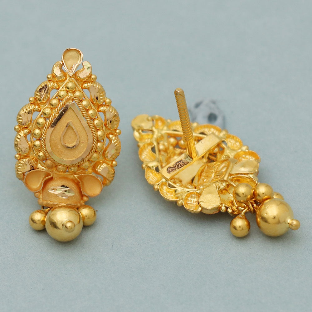 22 carat print dazzling gold 2.5 cm stud earring for great grand daughter diwali gift jewelry