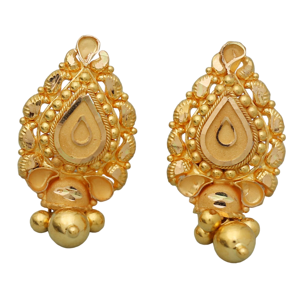 22 carat print dazzling gold 2.5 cm stud earring for great grand daughter diwali gift jewelry