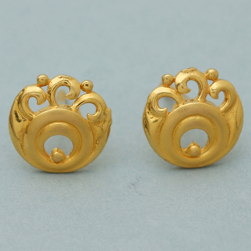 22 karat seal eye-catching gold 1.1 cm stud earring for daughter in law first communion gift jewelry