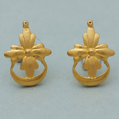 22cts print unique gold 1.5 cm stud earring for mother in law friendship gift jewelry