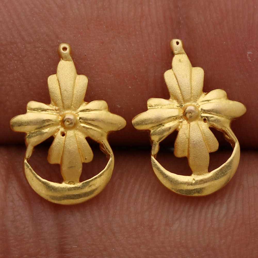 22cts print unique gold 1.5 cm stud earring for mother in law friendship gift jewelry