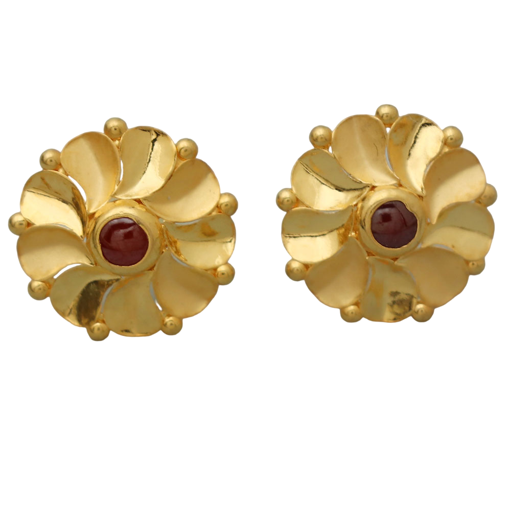 22 carat hallmark striking jewelry gold 1.3 cm stud earring for sister in law grandparents day gift jewelry