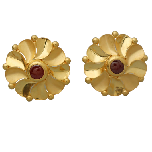 22 carat hallmark striking jewelry gold 1.3 cm stud earring for sister in law grandparents day gift jewelry