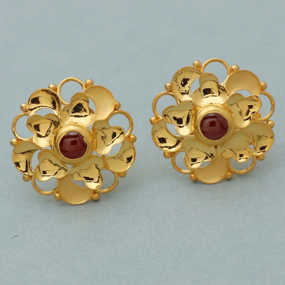 bis 916 seal real gold 1.3 cm stud earring for baby good luck gift jewelry