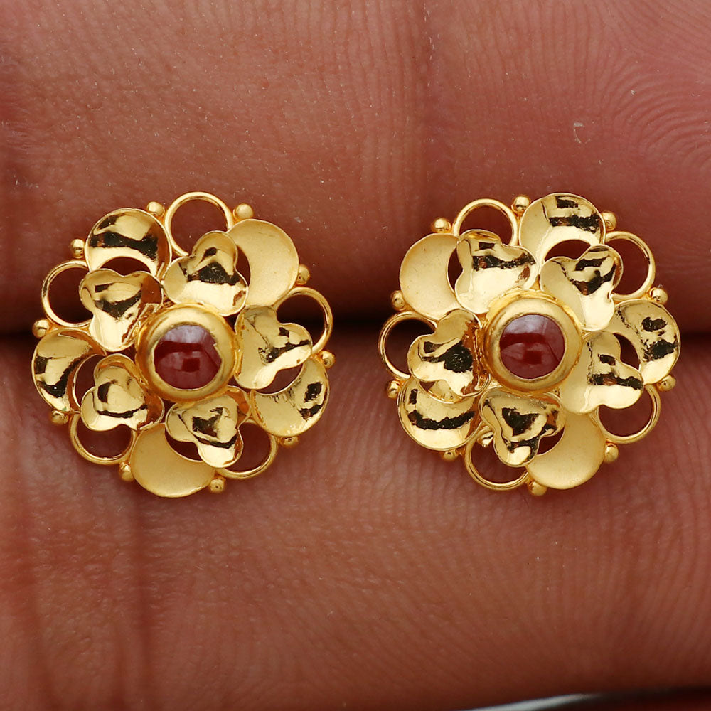 bis 916 seal real gold 1.3 cm stud earring for baby good luck gift jewelry