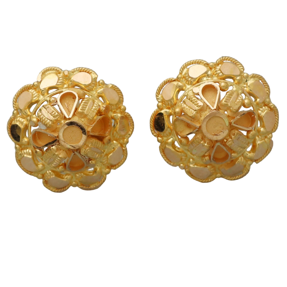 22 karat print solid gold 1.3 cm stud earring for him goodbye gift jewelry