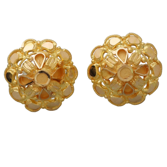 22 karat print solid gold 1.3 cm stud earring for him goodbye gift jewelry