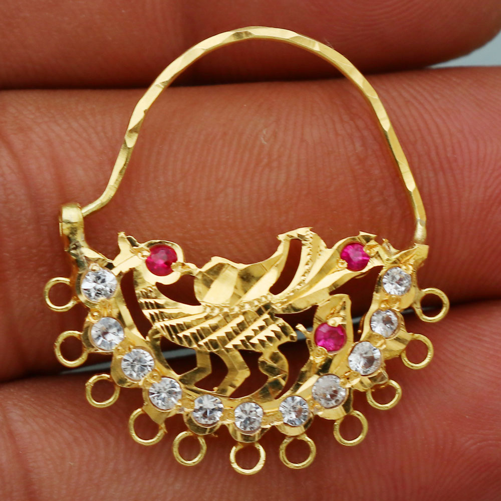 Broche para nariz de oro macizo con sello bis 833 de 3,1 cm para damas, regalo de jubilación, joyería