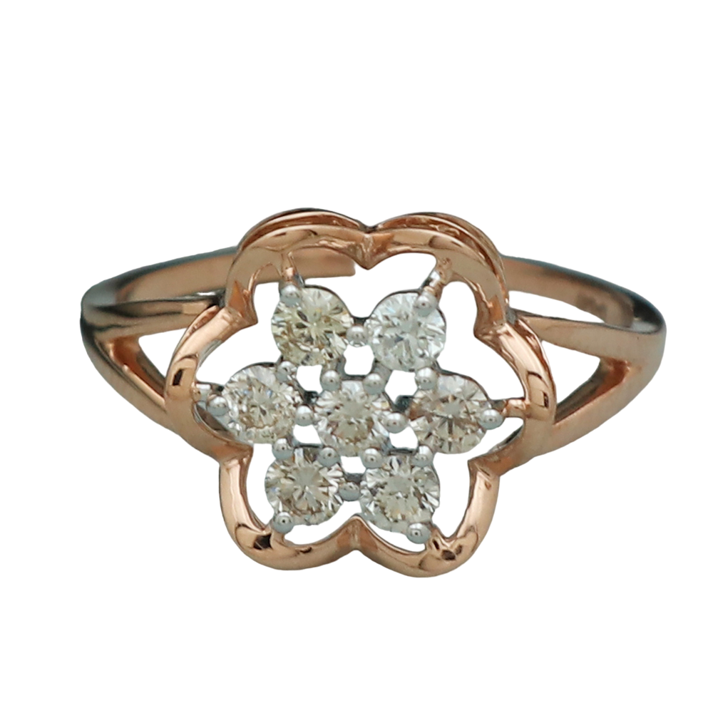 18k stamp actual rose gold 7.5 ring for stepsister thanksgiving gift jewelry