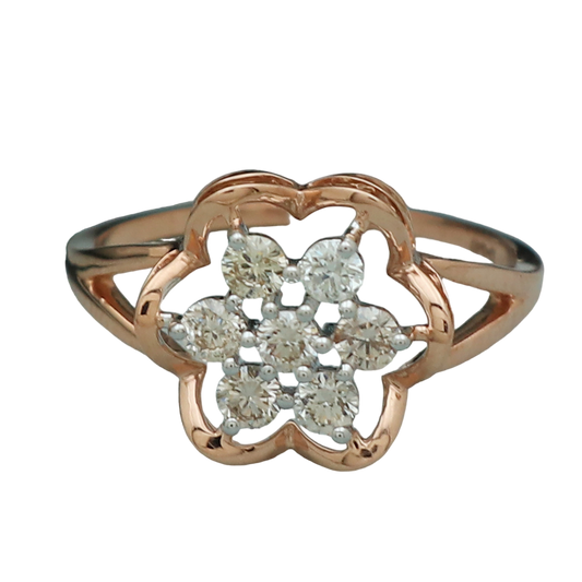 18k stamp actual rose gold 7.5 ring for stepsister thanksgiving gift jewelry