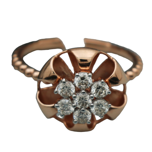 14 carat stamp shining rose gold 6.5 ring for grand aunt christmas day gift jewelry