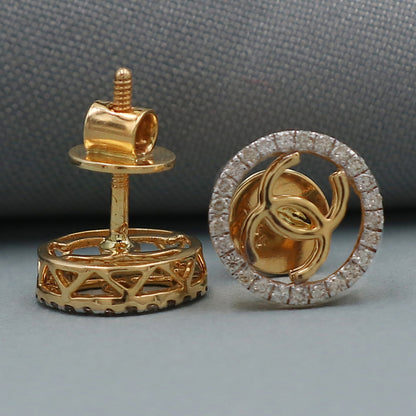 14 Karat Siegel Auffälliger Gold 0,9 cm Ohrstecker für Halbtochter Jubiläumsgeschenk Schmuck 