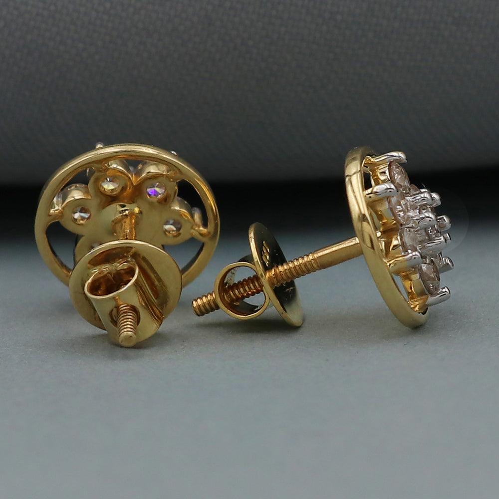 18 karat hallmark striking jewelry gold 1 cm stud earring for mother in law birthday gift jewelry