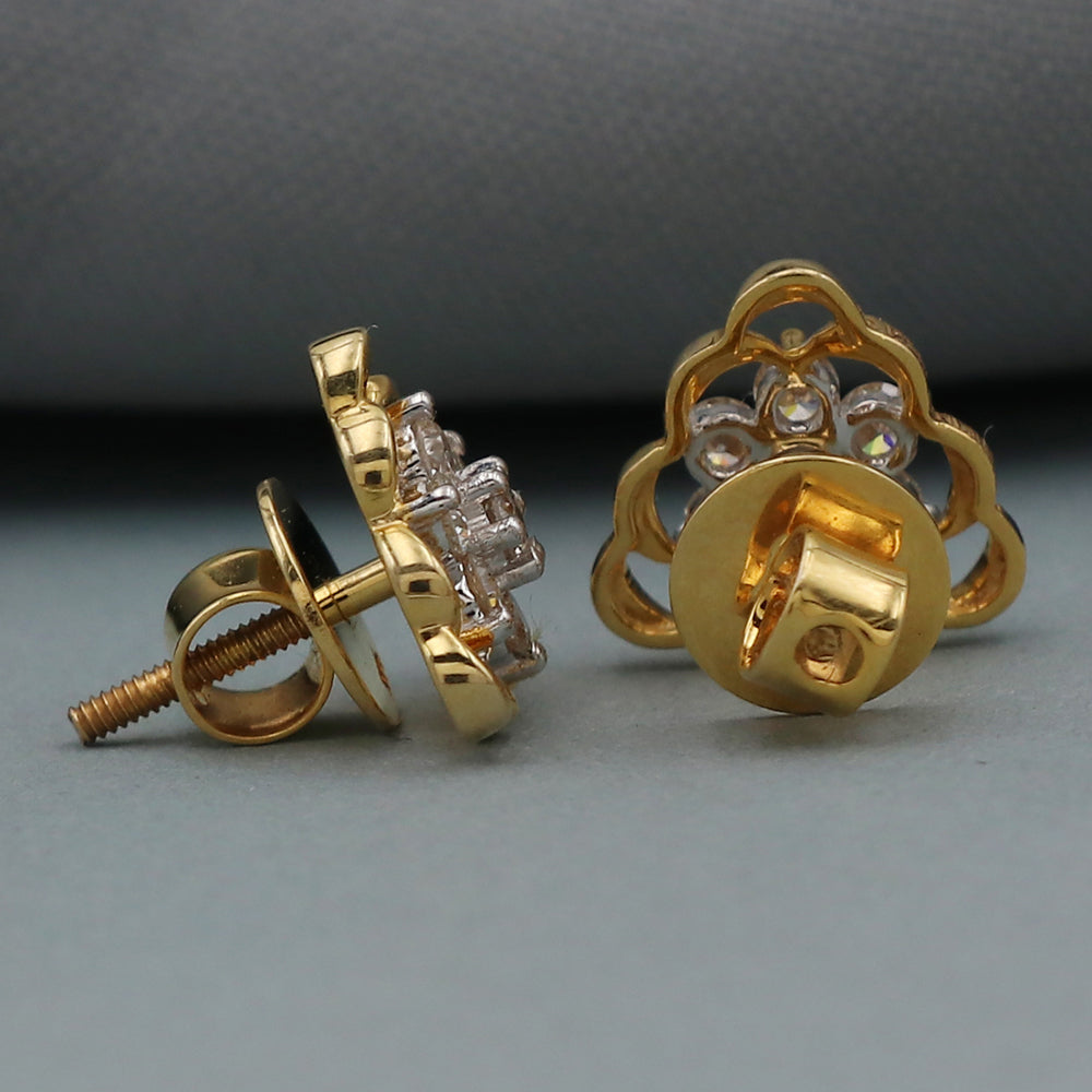 Ohrstecker aus 14 Karat Massivgold, 1 cm, für Baby-/Brautparty-Geschenk 