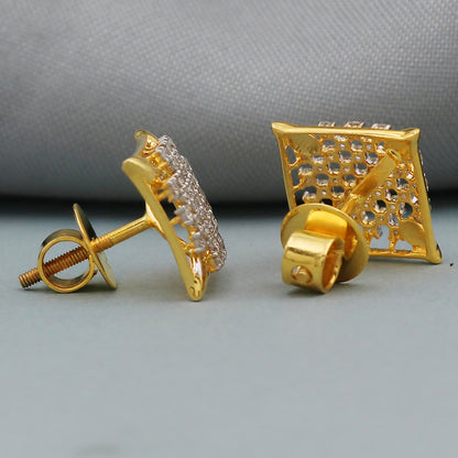 Ohrstecker aus 14 Karat Gold, 1,2 cm, Glückwünsche, Geschenk, Schmuck für Mädchen 