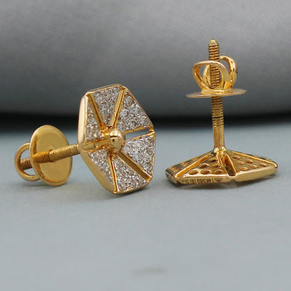 Pendiente de botón de oro de 14 quilates de 1,1 cm con impresión definitiva para mamá, regalo de amistad, joyería 