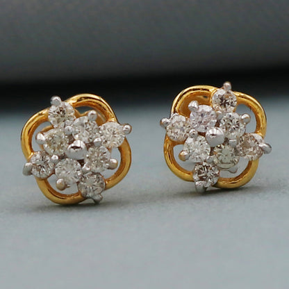 18 carat print veritable gold 0.6cm stud earring for ladies goodbye gift jewelry