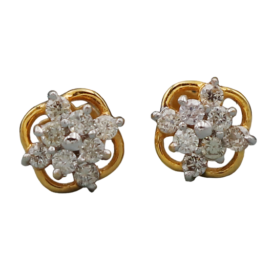 18 carat print veritable gold 0.6cm stud earring for ladies goodbye gift jewelry