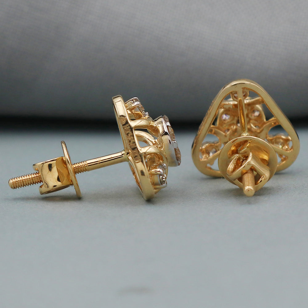 bis 583 stamp actual gold 1cm stud earring for step aunts hanukkah gift jewelry