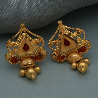 22 carat seal sparkling gold 2.2cm stud earring for great grand niece mother day gift jewelry