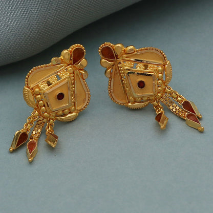 22k print stunning gold 2.8cm stud earring for grand mother national boss day gift jewelry