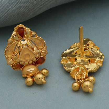 bis 916 hallmark magnificent gold 2.2cm stud earring for great grand mother new baby gift jewelry