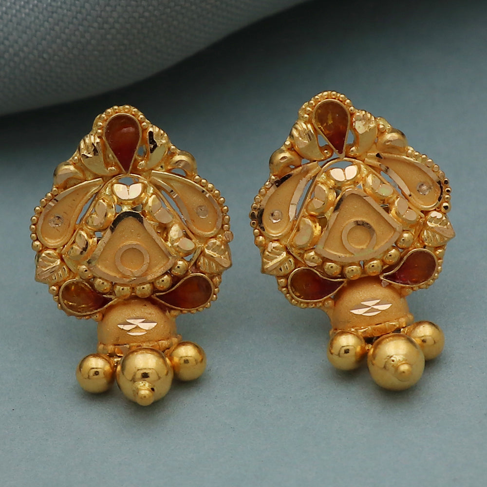 bis 916 hallmark magnificent gold 2.2cm stud earring for great grand mother new baby gift jewelry