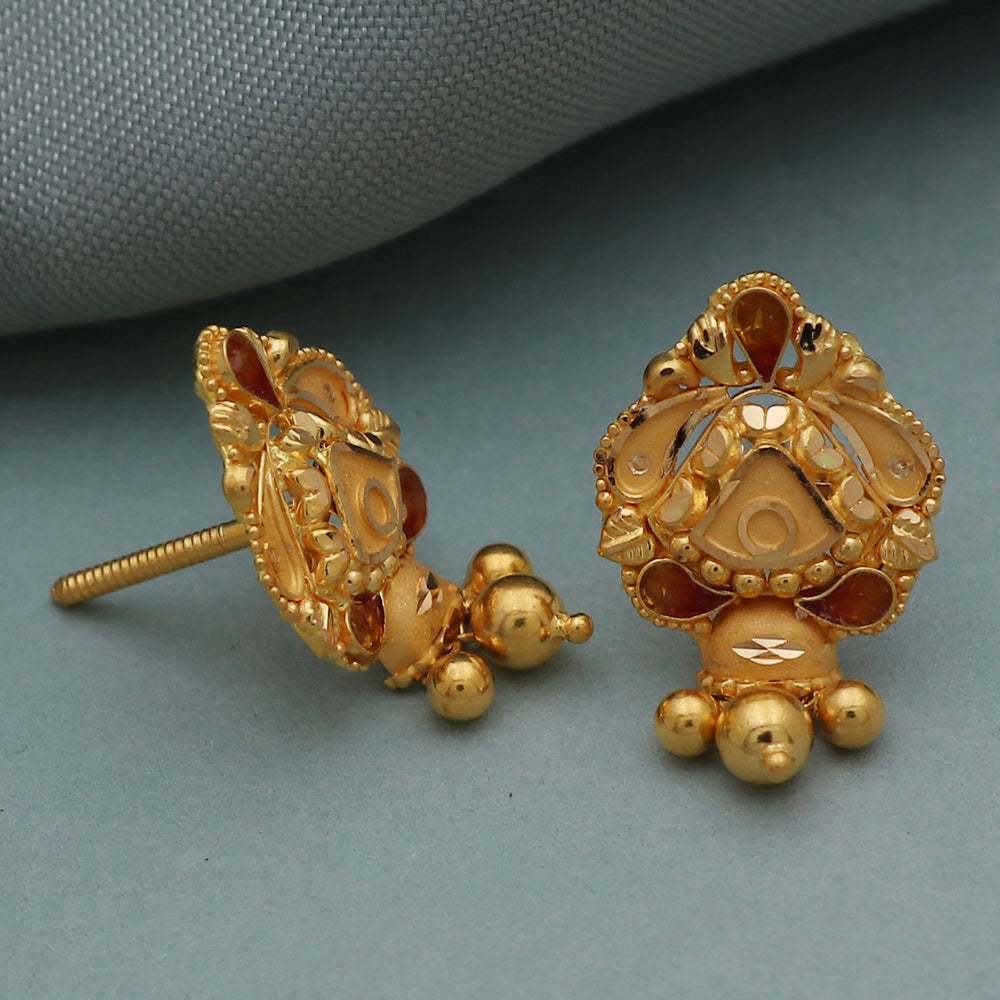 bis 916 hallmark magnificent gold 2.2cm stud earring for great grand mother new baby gift jewelry